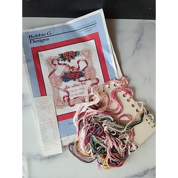 Bobbie G. Designs Cross Stitch Love Without End #L110198 Open Package, READ USED - Picture 2 of 10